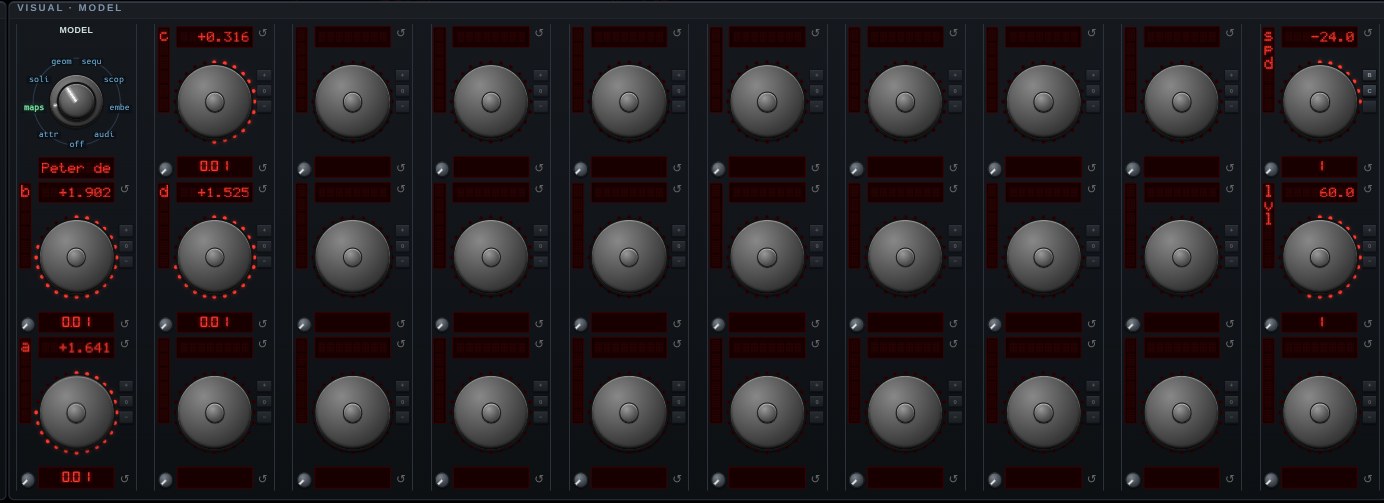The parameter knobs for Peter de Jong