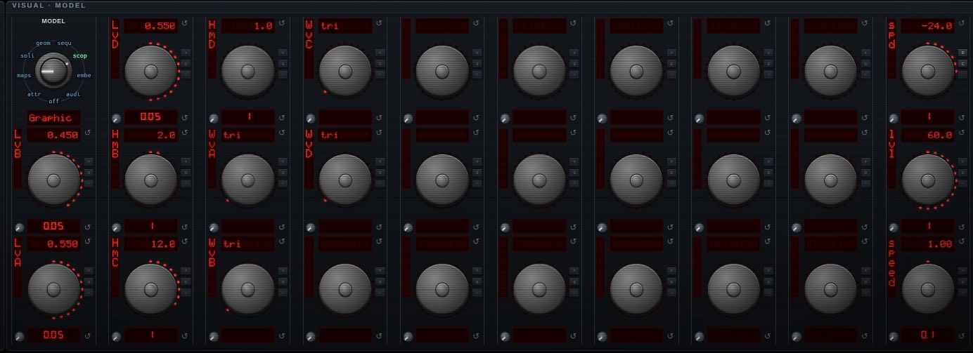 The parameter knobs for Graphic Artist