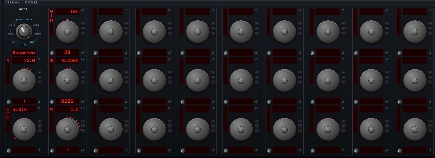 The parameter knobs for Recurrence Plot