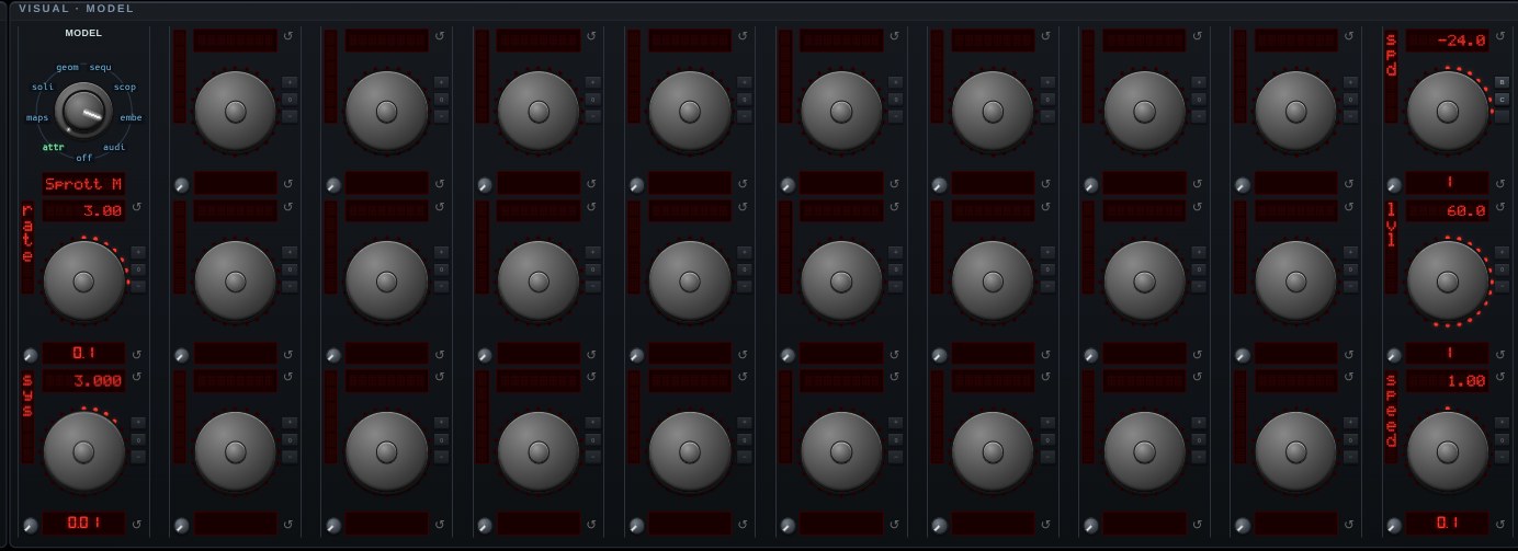 The parameter knobs for Sprott Morph