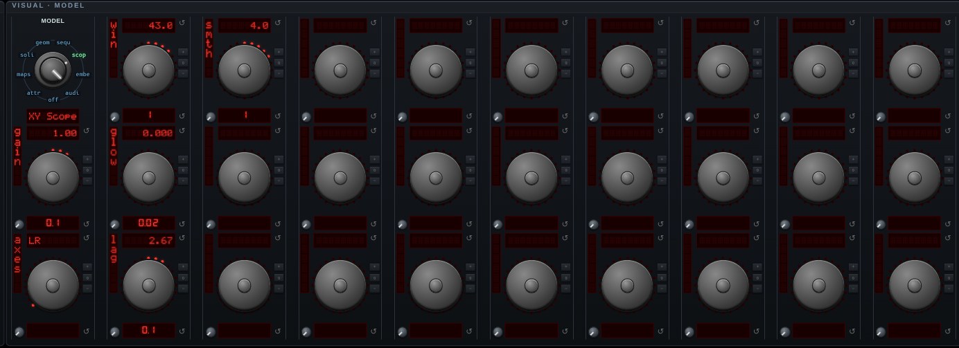 The parameter knobs for XY Scope